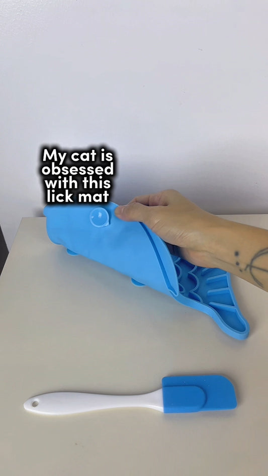 2Pk Lick Mat for Cats Dogs Pet Silicone Slow Feeder Suction Cups with Spatula