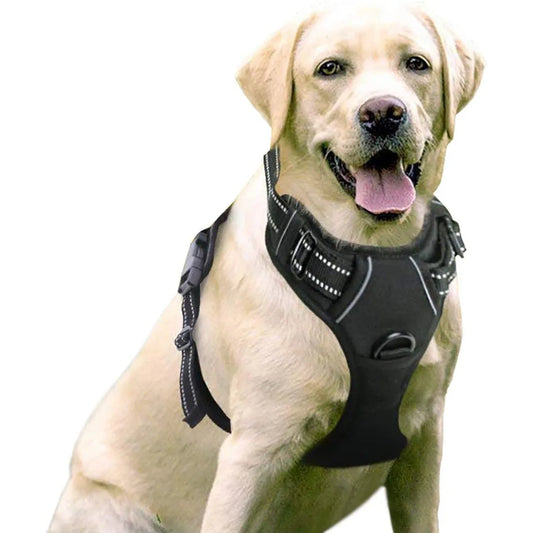 Reflective Adjustable Dog Harness - Breathable Vest for Small, Medium, and Large Dogs and Cats with Collar Accessories
