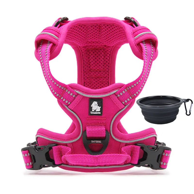 Durable Reflective Dog Harness for Small to Large Breeds - Ideal for Safe Walking, Running, and Travel