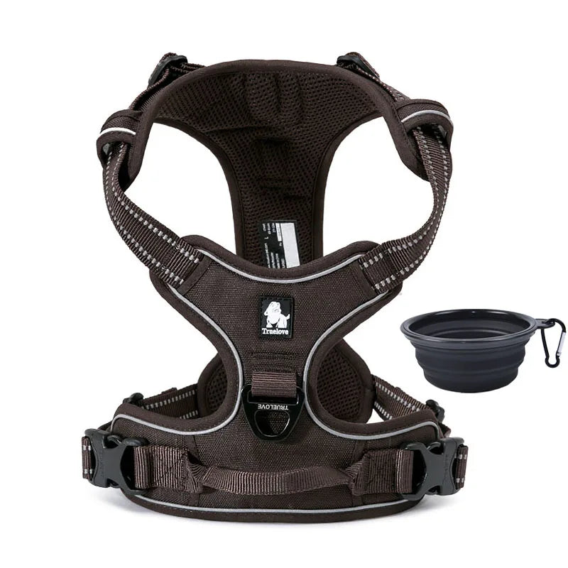 Durable Reflective Dog Harness for Small to Large Breeds - Ideal for Safe Walking, Running, and Travel