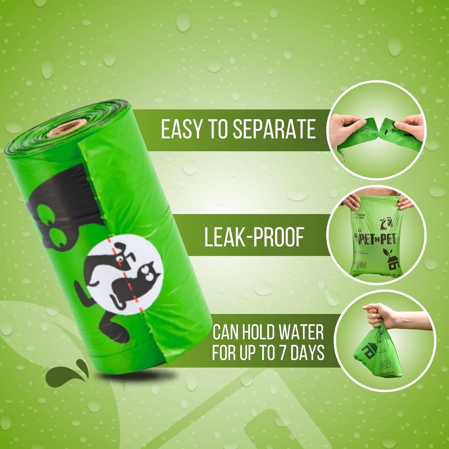 1080 Count Poo Bags Dogs USDA 41% Plant Based 72 Thick Dog Poop Bags Rolls 9X13 Leak-Proof Unscented