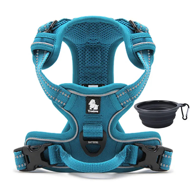 Durable Reflective Dog Harness for Small to Large Breeds - Ideal for Safe Walking, Running, and Travel