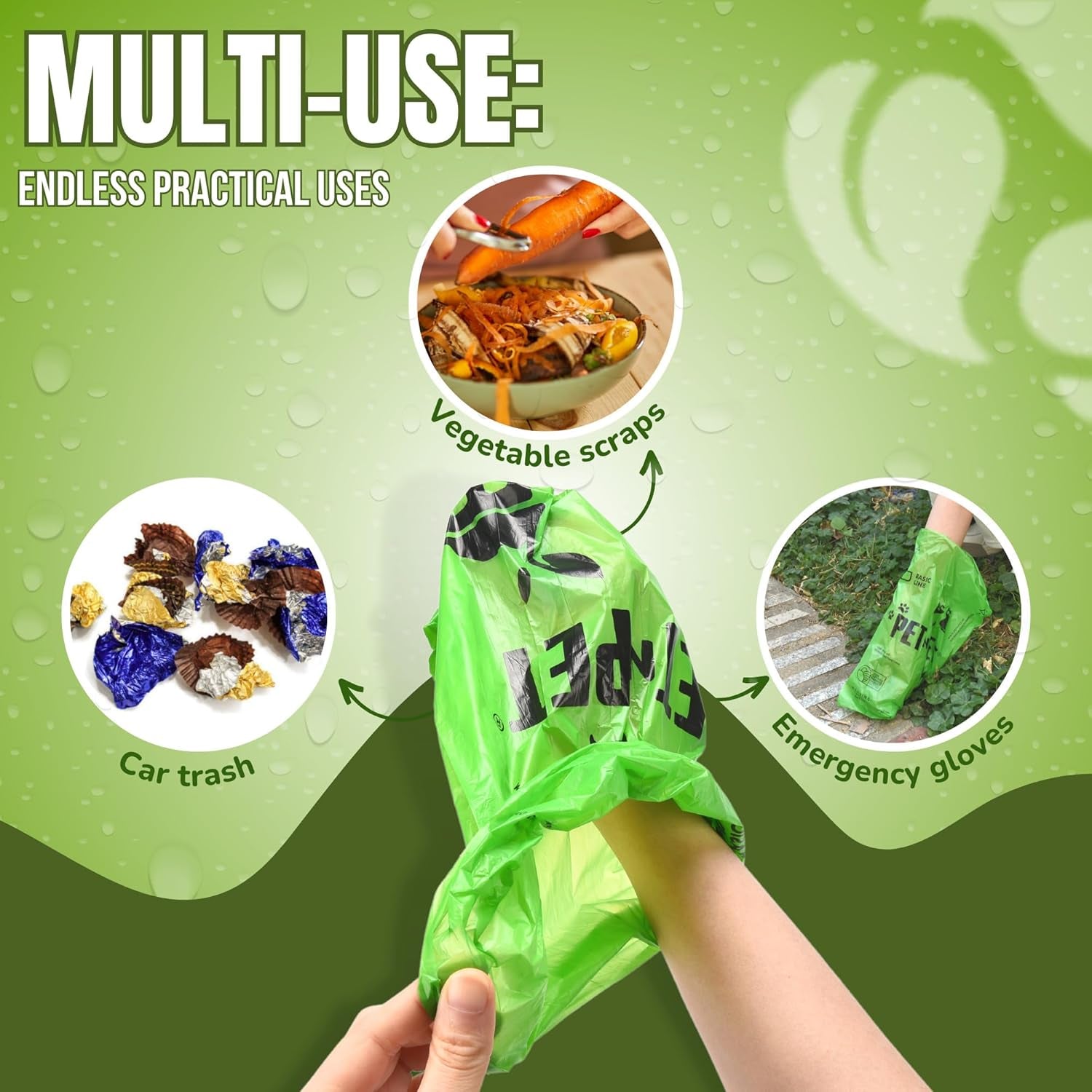 1080 Count Poo Bags Dogs USDA 41% Plant Based 72 Thick Dog Poop Bags Rolls 9X13 Leak-Proof Unscented